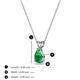 3 - Jassiel 6x4 mm Pear Cut Emerald Double Bail Solitaire Pendant Necklace 
