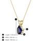 4 - Jassiel 7x5 mm Pear Cut Blue Sapphire Double Bail Solitaire Pendant Necklace 