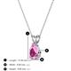 4 - Jassiel 7x5 mm Pear Cut Pink Sapphire Double Bail Solitaire Pendant Necklace 