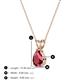 4 - Jassiel 7x5 mm Pear Cut Ruby Double Bail Solitaire Pendant Necklace 