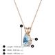4 - Jassiel 7x5 mm Pear Cut Aquamarine Double Bail Solitaire Pendant Necklace 
