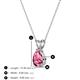 4 - Jassiel 7x5 mm Pear Cut Pink Tourmaline Double Bail Solitaire Pendant Necklace 