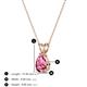 4 - Jassiel 7x5 mm Pear Cut Pink Tourmaline Double Bail Solitaire Pendant Necklace 
