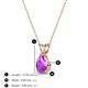 4 - Jassiel 7x5 mm Pear Cut Amethyst Double Bail Solitaire Pendant Necklace 