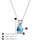 4 - Jassiel 7x5 mm Pear Cut Blue Topaz Double Bail Solitaire Pendant Necklace 