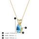 4 - Jassiel 7x5 mm Pear Cut Blue Topaz Double Bail Solitaire Pendant Necklace 