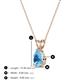 4 - Jassiel 7x5 mm Pear Cut Blue Topaz Double Bail Solitaire Pendant Necklace 