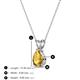 4 - Jassiel 7x5 mm Pear Cut Citrine Double Bail Solitaire Pendant Necklace 