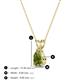 4 - Jassiel 7x5 mm Pear Cut Peridot Double Bail Solitaire Pendant Necklace 