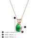 4 - Jassiel 7x5 mm Pear Cut Emerald Double Bail Solitaire Pendant Necklace 