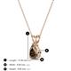 4 - Jassiel 7x5 mm Pear Cut Smoky Quartz Double Bail Solitaire Pendant Necklace 