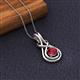 3 - Amanda 5.00 mm Round Ruby Solitaire Infinity Love Knot Pendant Necklace 