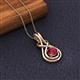 3 - Amanda 5.00 mm Round Ruby Solitaire Infinity Love Knot Pendant Necklace 