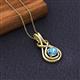 3 - Amanda 5.00 mm Round Blue Topaz Solitaire Infinity Love Knot Pendant Necklace 