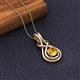 3 - Amanda 5.00 mm Round Citrine Solitaire Infinity Love Knot Pendant Necklace 