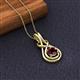 3 - Amanda 5.00 mm Round Red Garnet Solitaire Infinity Love Knot Pendant Necklace 