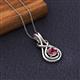 3 - Amanda 5.00 mm Round Rhodolite Garnet Solitaire Infinity Love Knot Pendant Necklace 
