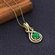 3 - Amanda 5.00 mm Round Emerald Solitaire Infinity Love Knot Pendant Necklace 