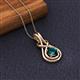 3 - Amanda 5.00 mm Round London Blue Topaz Solitaire Infinity Love Knot Pendant Necklace 