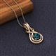 3 - Amanda 5.00 mm Round Blue Diamond Solitaire Infinity Love Knot Pendant Necklace 