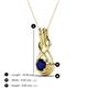 4 - Amanda 5.00 mm Round Blue Sapphire Solitaire Infinity Love Knot Pendant Necklace 