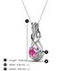 4 - Amanda 5.00 mm Round Pink Sapphire Solitaire Infinity Love Knot Pendant Necklace 