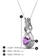 4 - Amanda 5.00 mm Round Amethyst Solitaire Infinity Love Knot Pendant Necklace 