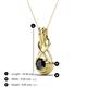 4 - Amanda 5.00 mm Round Black Diamond Solitaire Infinity Love Knot Pendant Necklace 