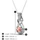 4 - Amanda 5.00 mm Round Morganite Solitaire Infinity Love Knot Pendant Necklace 