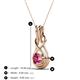 4 - Amanda 5.00 mm Round Pink Tourmaline Solitaire Infinity Love Knot Pendant Necklace 