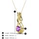 4 - Amanda 5.00 mm Round Amethyst Solitaire Infinity Love Knot Pendant Necklace 