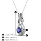 4 - Amanda 5.00 mm Round Iolite Solitaire Infinity Love Knot Pendant Necklace 