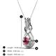 4 - Amanda 5.00 mm Round Rhodolite Garnet Solitaire Infinity Love Knot Pendant Necklace 