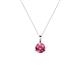 1 - Sheryl 4.00 mm Pink Tourmaline Solitaire Pendant 