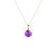 1 - Sheryl 4.00 mm Amethyst Solitaire Pendant 