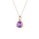 3 - Sheryl 5.00 mm Amethyst Solitaire Pendant 