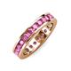 4 - Celina 3.00 mm Round Pink Sapphire Eternity Band 