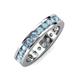 4 - Celina 3.00 mm Round Aquamarine Eternity Band 