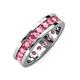 4 - Celina 3.40 mm Round Pink Tourmaline Eternity Band 