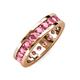 4 - Celina 3.40 mm Round Pink Tourmaline Eternity Band 