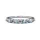 1 - Vivian 3.00 mm Aquamarine and Diamond 7 Stone Wedding Band 
