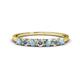 1 - Vivian 3.00 mm Aquamarine and Diamond 7 Stone Wedding Band 