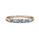 1 - Vivian 3.00 mm Aquamarine and Diamond 7 Stone Wedding Band 