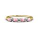 1 - Vivian 3.00 mm Pink Tourmaline and Diamond 7 Stone Wedding Band 