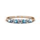 1 - Vivian 3.00 mm Blue Topaz and Diamond 7 Stone Wedding Band 