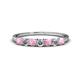 1 - Vivian 3.00 mm Pink Tourmaline and Diamond 7 Stone Wedding Band 
