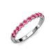 4 - Clara 3.00 mm Rhodolite Garnet 10 Stone Wedding Band 
