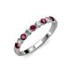 3 - Clara 3.00 mm Ruby and Diamond 10 Stone Wedding Band 