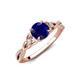 4 - Benita 1.36 ctw (6.00 mm) Round Blue Sapphire and Side Natural Diamond Celtic Love Knot Entwined Engagement Ring  