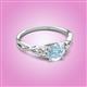 3 - Benita 1.08 ctw (6.50 mm) Round Aquamarine and Side Natural Diamond Celtic Love Knot Entwined Engagement Ring  